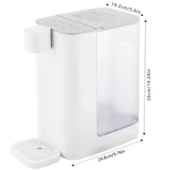 Vattenkokare, 3L kapacitet, 2000W effekt, 1000ml/min utmatning, dimensioner 24,8*14,2*26cm, 5 temperaturinställningar