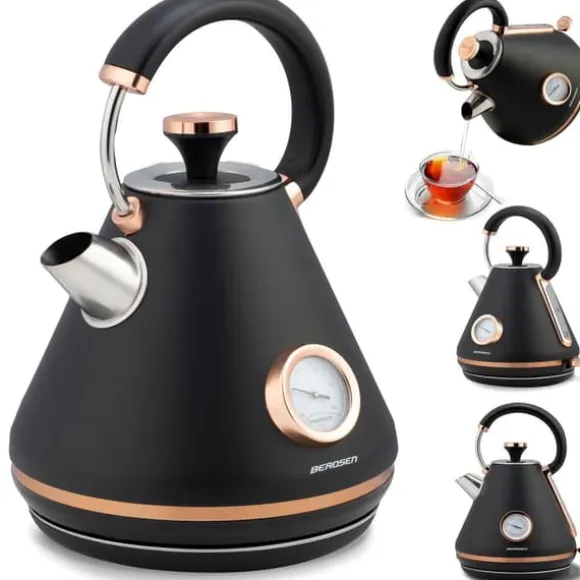 Vattenkokare med termometer 1,7L Berdsen BD-701 svart
