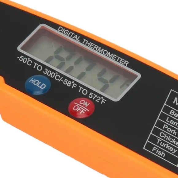 Vattentät Digital Kötttermometer Direktavläsningstermometer För Kök Utomhus BBQ Grilltillbehör Orange