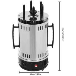 Vertikal elgrill/rotisseri - SW-5 - 1000 W - Rostfritt stål - Automatisk rotation - För kebab, shawarma, gyros - Vit