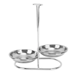 Vertikal soppslevhållare Skedstöd i rostfritt stål Lättåtkomlig köksredskap Stativ för köksredskap Hot Pot Silver med 2 tallrikar