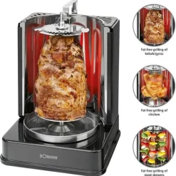 Vertikalt spett - BOMANN - DVG 3006 CB Svart - 1400 Watt - Blinkers - Fettfri grill