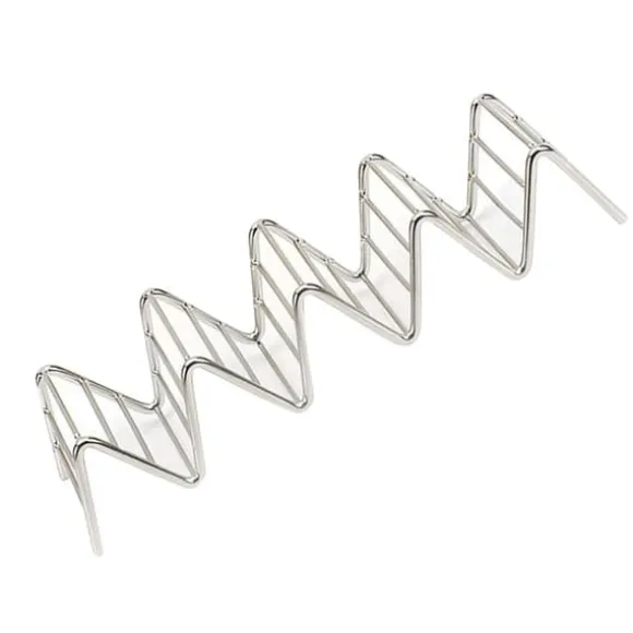V-formad tacohållare i rostfritt stål - 4-5 galler - Matställ för hemmakök - 6,3x22,5x4,5 cm/2,5x8,9x1,8in