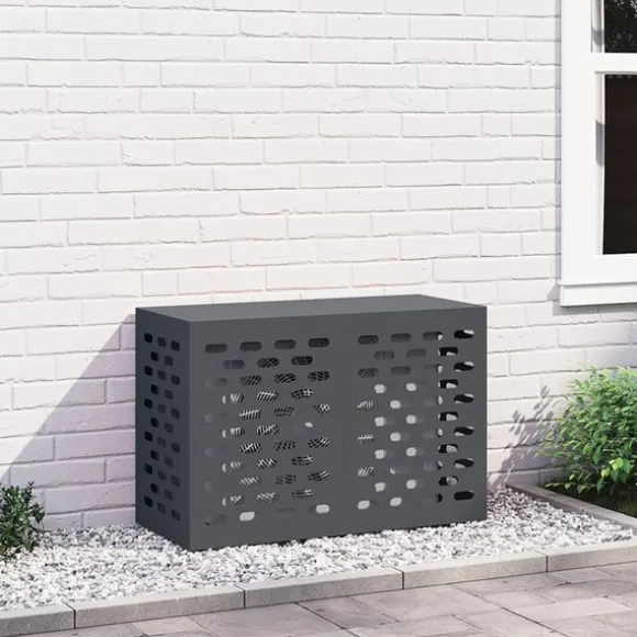 vidaXL Antracit Stål 90 x 40 x 60 cm Hållbar Luftkonditioneringsskydd