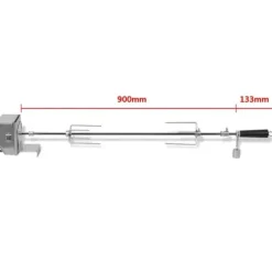 vidaXL BBQ-grillspett med professionell motor stål 900 mm - Grillugnar & ugnar med roterande stekspett