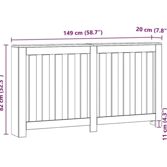 vidaXL Elementskydd ek 149x20x82 cm konstruerat trä