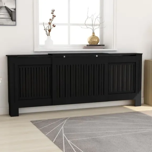 vidaXL Elementskydd MDF svart 205 cm - Tillbehör till värmeelement