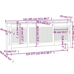 vidaXL Elementskydd MDF svart 205 cm - Tillbehör till värmeelement