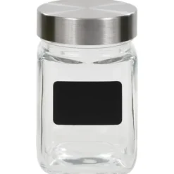 vidaXL Förvaringsburkar i glas med etiketter 24 st 300 ml - Kakburkar