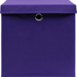 vidaXL Förvaringslådor med lock 10 st 28x28x28 cm lila - Förvaringslådor