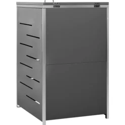 vidaXL Skjul till ett sopkärl 69x77,5x112,5 cm rostfritt stål - Ställningar till sopkärl