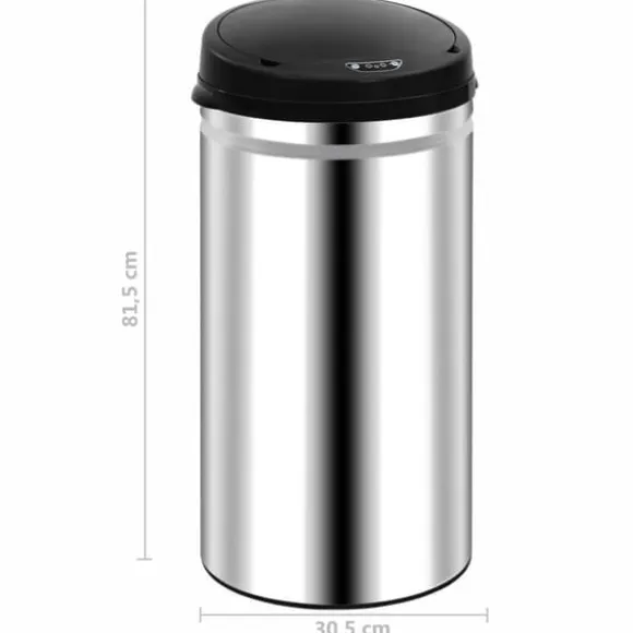 vidaXL Soptunna med automatisk sensor 50 L rostfritt stål - Soptunnor & papperskorgar