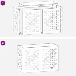 vidaXL Svart Metall 90 x 40 x 60 cm Airconditioner Täckning