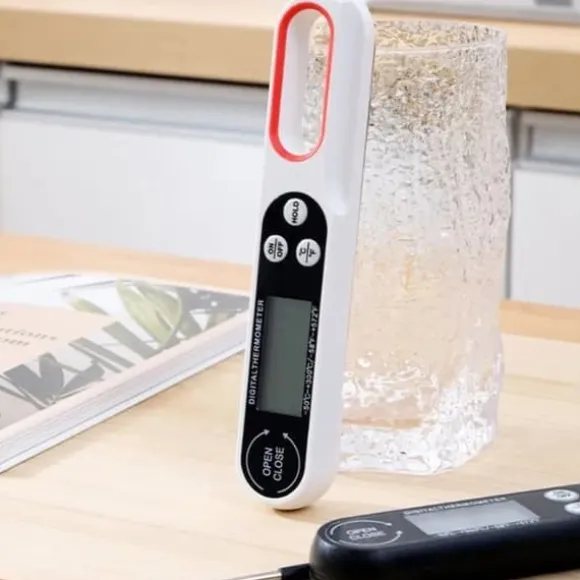Vikbar Digital Kökstermometer Instant Read Svart
