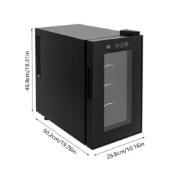 Vinkyl - Bänkvinkyl - 8 flaskor - 23 L - 8–18 °C intelligent temperaturkontroll - Halvledarkylning (Peltier) - LED-display - Fristående - Svart