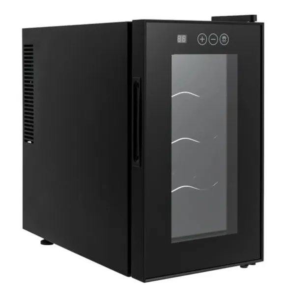 Vinkyl - Bänkvinkyl - 8 flaskor - 23 L - 8–18 °C intelligent temperaturkontroll - Halvledarkylning (Peltier) - LED-display - Fristående - Svart