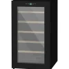 Vinkyl 24 flaskor, 5–20 °C, LED, 43×45×75 cm, svart