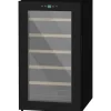 Vinkyl 24 flaskor, 5–20 °C, LED, 43×45×75 cm, svart