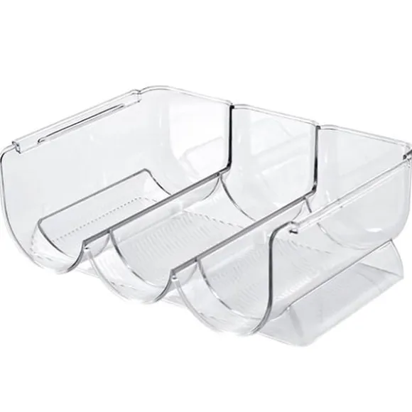 Vinorganisatör Stapelbar plast Transparent Vattenflaskhållare Ställ för Hemvisning 3 Flaskor Transparent