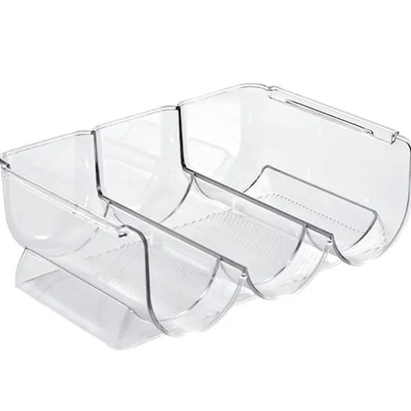 Vinorganisatör Stapelbar plast Transparent Vattenflaskhållare Ställ för Hemvisning 3 Flaskor Transparent