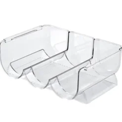 Vinorganisatör Stapelbar plast Transparent Vattenflaskhållare Ställ för Hemvisning 3 Flaskor Transparent