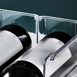 Vinorganisatör Stapelbar plast Transparent Vattenflaskhållare Ställ för Hemvisning 2 Flaskor Transparent