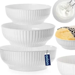 Vit plastköksskål 2,5/4/5 l 3 st.