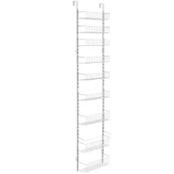 9-vånings Pantry Organizer, Över Dörren Hängande Förvaringsställ, Justerbar Höjd