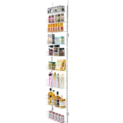 9-vånings Pantry Organizer, Över Dörren Hängande Förvaringsställ, Justerbar Höjd