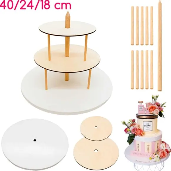 3-vånings tårtfat 40/24/18 cm Brand4Cake