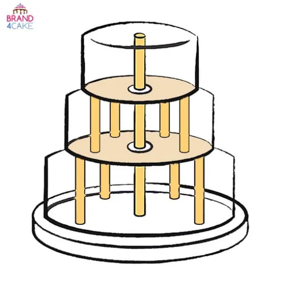 3-vånings tårtfat 40/24/18 cm Brand4Cake