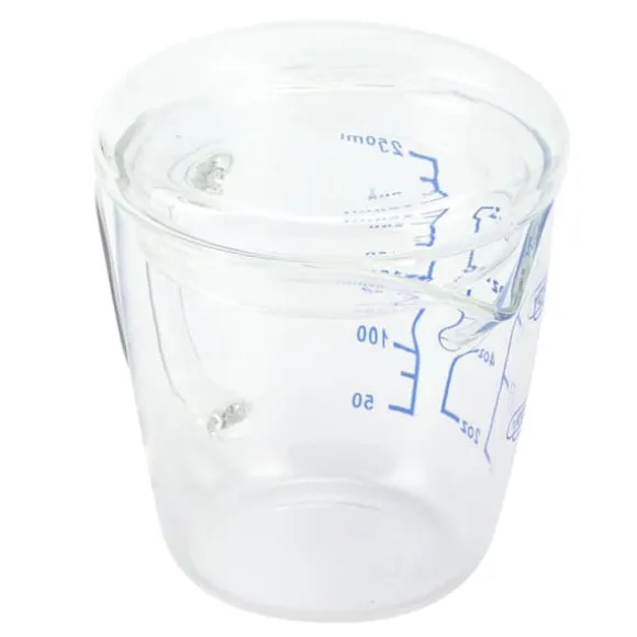 Värmebeständigt glasmåttkopp mjölkvåg måttkanna med lock köksredskap (250ml)