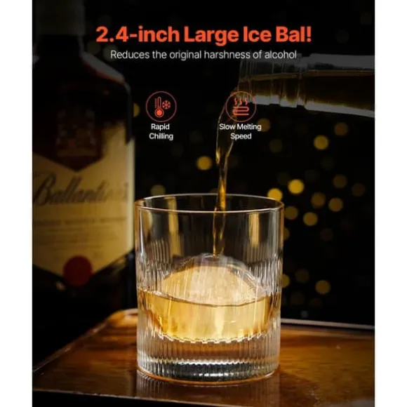 Värmepress för Isbollar, 60 mm Klara Sfärer, Whisky Glassmaker, Perfekt för Drinks, Hög Kvalitet