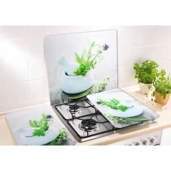 WENKO Huvbotten, Köksstänk i glas, "Vegetable Garden", Härdat glas, 50x56 cm, Flerfärgad