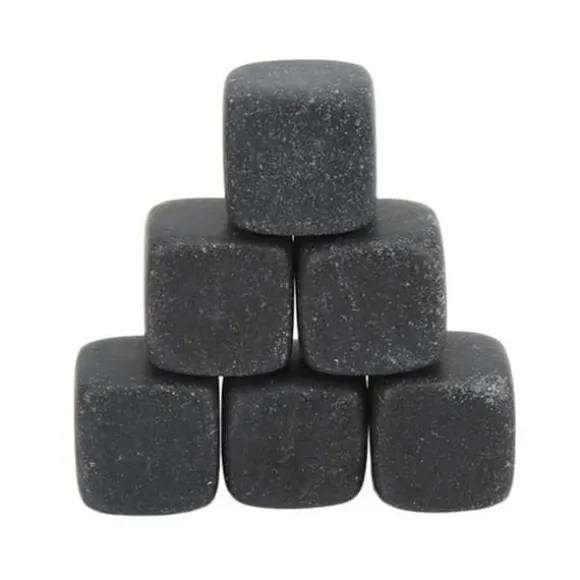 Whiskystenuppsättning - GOTOTOP - Basalt - Förvaringspåse - Snabb kylning - Grå färg