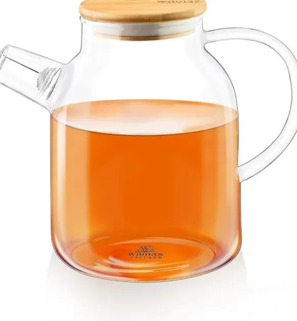Wilmax glastekanna 1,6 L med bambulock – spissäker