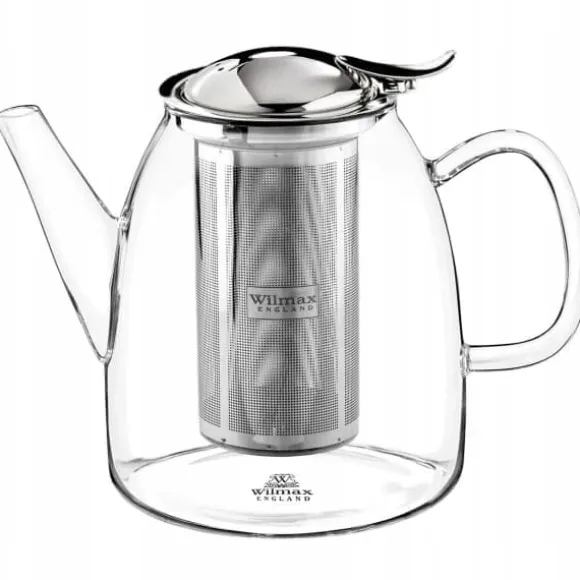 WILMAX Tekanna Glas 600 ml – Värmebeständig Tebryggare med Rostfritt Stål Filter | Thermo Glass