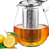 Wilmax tekanna i glas 600 ml med stålfilter, spissäker