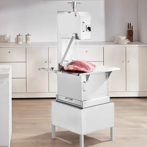 2200W kommersiell elektrisk köttbandsåg i rostfritt stål, högpresterande bensågmaskin för effektiv köttbearbetning.