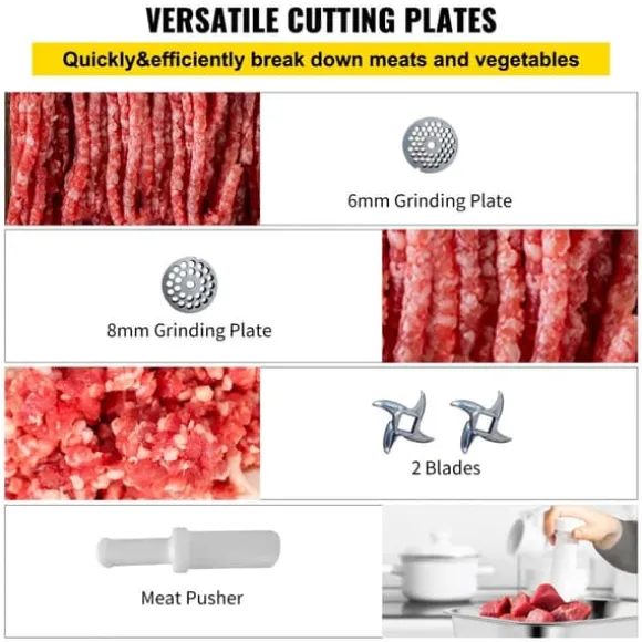8500W Kommersiell rostfri stål 450 lbs Köttkvarn Skärblad Plåtplåt Korvstoppare