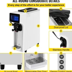 1000W 10-20L/timme mjukglassmaskin med 4,5L behållare, intelligent pekskärmskontroll, pålitlig isoleringseffekt, stabil och tyst drift