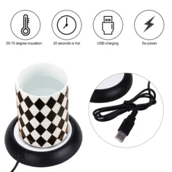 Wood Grain USB Cup Warmer - Håll din dryck varm