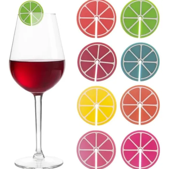 8x färgglada markörer för glas, drycker, dekorationer