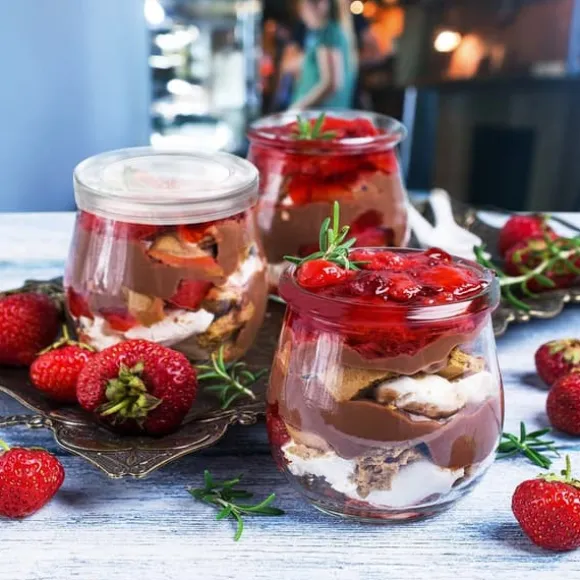12x glasburkar Burkar Behållare Koppar Yoghurtkoppar Desserter 200ml
