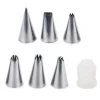 6x godistips Stål dekorationsspets + adapter