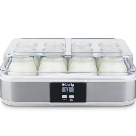 Yaourtière HKOENIG - ELY120 - Kapacitet 12 burkar á 160ml - Programmerbar upp till 15h - 15W