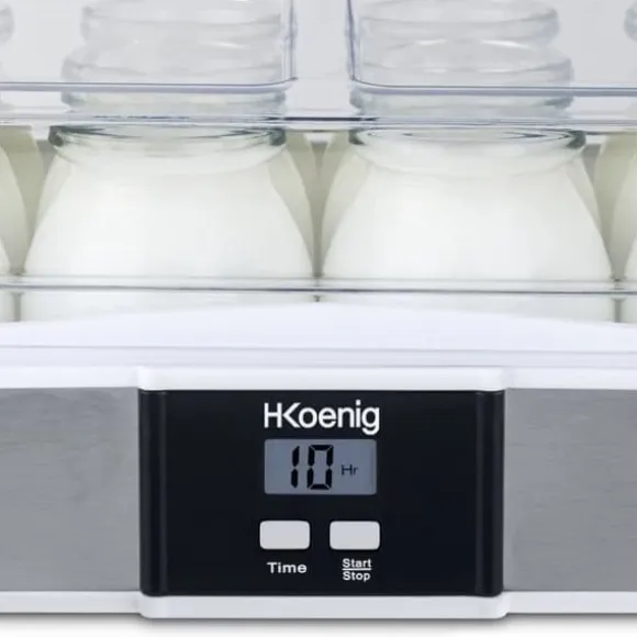 Yaourtière HKOENIG - ELY120 - Kapacitet 12 burkar á 160ml - Programmerbar upp till 15h - 15W