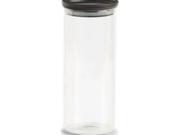 Zeller förvaringsburk med plastlock, 1250 ml, svart, 10,3x23,6cm cm