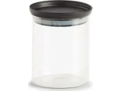 Zeller förvaringsburk med plastlock, 650 ml, svart, 10,3x13cm cm