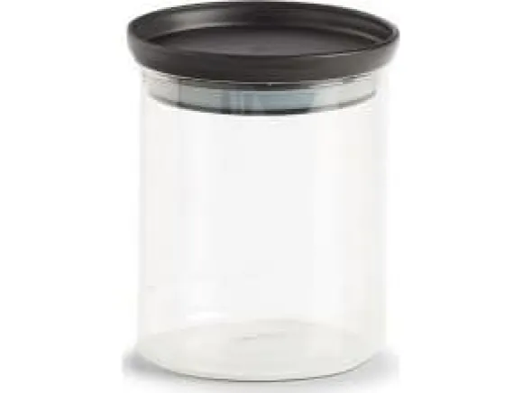 Zeller förvaringsburk med plastlock, 650 ml, svart, 10,3x13cm cm